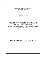Tiểu thuyết Nguyễn Xuân Khánh từ góc nhìn thể loại (qua ba tác phẩm: Hồ quý ly, Mẫu thượng ngàn và Đội gạo lên chùa)