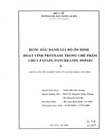 Bước đầu đánh giá độ ổn định hoạt tính protease trong chế phẩm chứa papain, pancreatin, pepsin