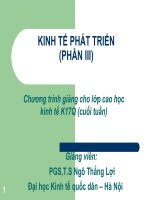 Bài giảng số 3 môn kinh tế phát triển: Ngoại thương và phát triển kinh tế