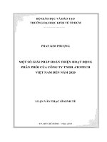Một số giải pháp hoàn thiện hoạt động phân phối của công ty TNHH atotech việt nam đến năm 2020