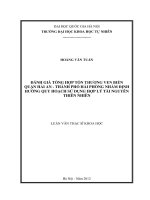 Đánh giá tổng hợp tổn thương ven biển quận hải an thành phố hải phòng nhằm định hướng quy hoạch dùng hợp lý tài nguyên thiên nhiên