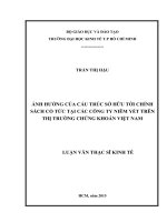 Ảnh hưởng của cấu trúc sở hữu lên chính sách cổ tức của các công ty niêm yết trên thị trường chứng khoán việt nam