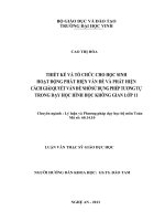Thiết kế và tổ chức cho học sinh hoạt động phát hiện vấn đề và phát hiện cách giải quyết vấn đề nhờ sử dụng phép tương tự trong dạy học hình học không gian lớp 11
