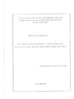 xây dựng mô hình nuôi ca tra tăng sản tại xã tân lộc huyện thốt nốt tỉnh cần thơ