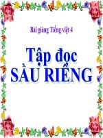 Bài giảng tiếng việt 4 tuần 22 bài sầu riêng 