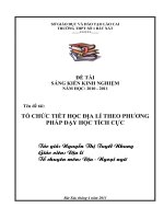 Tổ chức tiết học địa lí theo phương pháp dạy học tích