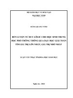 Rèn luyện tư duy lôgic cho học sinh trung học phổ thông thông qua dạy học giải toán tìm giá trị lớn nhất giá trị nhỏ nhất