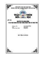 Tiểu luận triết học: Nguyên tắc năng động và sự vận dụng trong hoạt động nhận thức, thực tiễn