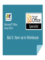 MOS excel  bài 5 xem và in workbook 