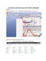 2 Cách sửa lỗi nhảy font chữ trong Word 2007