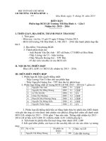 Biên bản phiên họp lần I trong ĐHLĐ