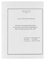 Kết quả và giải pháp thực hiện qui chế dân chủ ở cơ sở trên địa bàn tỉnh cần thơ giai đoạn 1998 2003