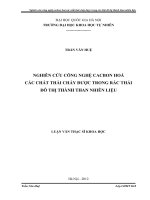 Nghiên cứu công nghệ cacbon hóa các chất thải cháy được trong rác thải đô thị thành than nhiên liệu 