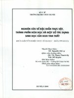 Nghiên cứu về đặc điểm thực vật, thành phần hóa học và một số tác dụng sinh học của học của hoa tam thất
