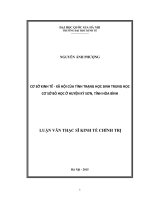 Cơ sở kinh tế   xã hội của tình trạng học sinh trung học cơ sở bỏ học ở huyện kỳ sơn, tỉnh hòa bình 