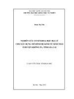 Nghiên cứu cơ sở khoa học địa lý cho xây dựng mô hình hệ kinh tế sinh thái ở huyện krông pa, tỉnh gia lai 
