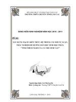 Xây dựng mạch kiến thức, hệ thống câu hỏi tự luận, trắc nghiệm để hướng dẫn học sinh học phần thích nghi của cá thể sinh vật 