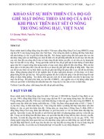 khảo sát sự biến thiên của độ gồ ghề mặt đồng theo ẩm độ của đất khi phay trên đất sét ở nông trường sông hậu, việt nam