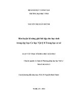 Rèn luyện kĩ năng giải bài tập cho học sinh trong dạy học Cơ học Vật lý 8 Trung học cơ sở