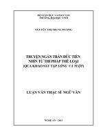 Truyện ngắn Trần Đức Tiến nhìn từ thể loại (Qua khảo sát tập Lỏng và Tuột)