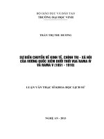 Sự chuyển biến về kinh tế, chính trị xã hội của vương quốc Xiêm dưới thời vua Rama IV và Rama V (18511910)