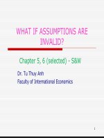 Econometrics – lecture 5 – assumptions 