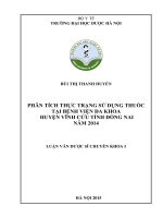 Phân tích thực trạng sử dụng thuốc tại bệnh viện đa khoa huyện vĩnh cửu tỉnh đồng nai
