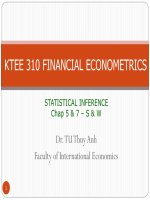 Econometrics – lecture 4 – statistical inference 