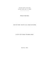 MỘT số TIÊU CHUẨN lựa CHỌN mô HÌNH 