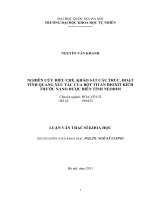 Nghiên cứu điều chế, khảo sát cấu trúc, hoạt tính quang xúc tác của bột titan đioxit kích thước nano được biến tính neođim 