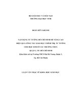 Vận dụng tư tưởng Hồ Chí Minh để nâng cao hiệu quả công tác giáo dục chính trị tư tưởng cho học sinh ở các trường THCS quận 3, Tp. Hồ Chí Minh (Qua khảo sát tại trường THCS Hai Bà Trưng, Quận 3, Tp. Hồ Chí Minh)