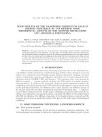 SOME RESULTS OF THE NANOWIRES GROWTH ON GALIUM ARSENIC SUBSTRATE BY VLS METHOD SOME THEORETICAL ASPECTS OF THE GROWTH MECHANISMS AND ABNORMAL PHENOMENA 