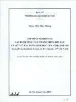 Góp phần nghiên cứu đặc điểm thực vật, thành phần hóa học và một số tác dụng sinh học của nấm linh chi (Ganoderma lucidum (Lyess. ex Fr.) Karst.) ở Việt Nam