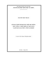 Đánh giá biến đổi độ mặn trên hệ thống thủy nông và biến động dùng đất tại huyện giao thủy, tỉnh nam định 