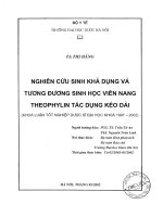 Nghiên cứu sinh khả dụng tương đương sinh học viên nang Theophylin tác dụng kéo dài