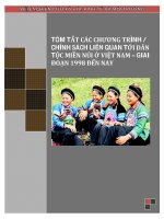Tóm tắt các chương trình chính sách liên quan tới dân tộc miền núi ở việt nam – giai đoạn 1998 đến nay 
