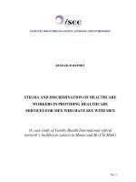 Stigma and discrimination of healthcare workers in providing healthcare services for men who have sex with men 