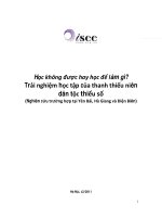 Học không được hay học để làm gì trải nghiệm học tập của thanh thiếu niên dân tộc thiểu số 