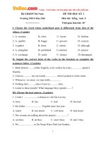 Tổng hợp đề thi học kỳ 1 đề xuất môn tiếng anh lớp 9 trường THCS duy hải, hà nam