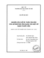 Nghiên cứu chế hệ phân tán rắn của Artemether ứng dụng vào một số dạng thuốc viên