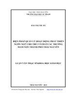 Biện pháp quản lý hoạt động phát triển ngôn ngữ cho trẻ 5 tuổi ở các trường mầm non thành phố thái nguyên 