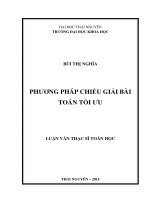Luận văn thạc sĩ toán học Phương pháp chiếu giải bài toán tối ưu