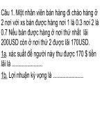 Ôn tập xác suất thống kê 