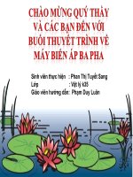 Bài thuyết trình máy biến áp ba pha