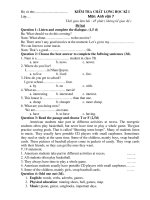 ĐÊ TIẾNG ANH 7 HKI