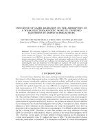 INFLUENCE OF LASER RADIATION ON THE ABSORPTION OF a WEAK ELECTROMAGNETIC WAVE BY CONFINED ELECTRONS IN DOPED SUPERLATTICES 