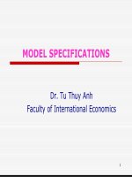 Econometrics – lecture 7 – model specifications