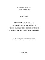 Một số giải pháp quản lý ứng dụng công nghệ thông tin trong đào tạo theo hệ thống tín chỉ ở trường đại học công nghệ Vạn Xuân