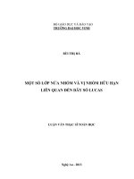 Một số lớp nửa nhóm và vị nhóm hữu hạn liên quan đến dãy số lucas