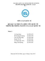 VAI TRÒ CỦA ĐIỀU ƯỚC QUỐC TẾ  TRONG HỆ THỐNG NGUỒN CỦA LUẬT QUỐC TẾ